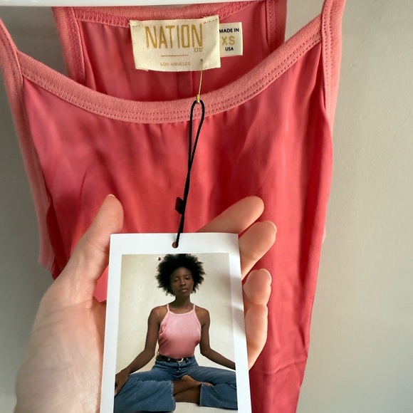 Nation LTD Sateen Ricky Cami - Coral Pink - Size Extra Small XS - NWT - Picture 8 of 14